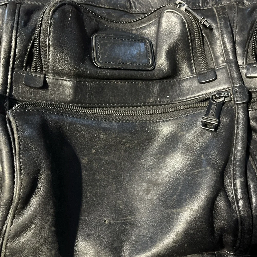 Tumi Alpha 96141DH2 2-Way Leather Briefcase A4 Large Capacity Black Used GUC